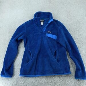 Patagonia Re-Tool Snap-T Fleece Pullover Womens Medium Blue Deep Pile‎ Sweater